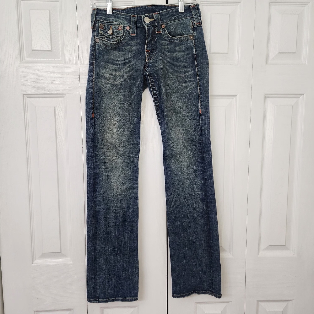 True Religion Womens Mid-rise Boot Cut Jeans Size 28 Mid 2000s Early Vintage